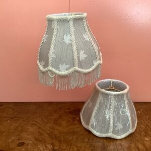 Pair Of Victorian Style Scalloped Fringe Fabric Lampshade 7” X 9” New No Tag